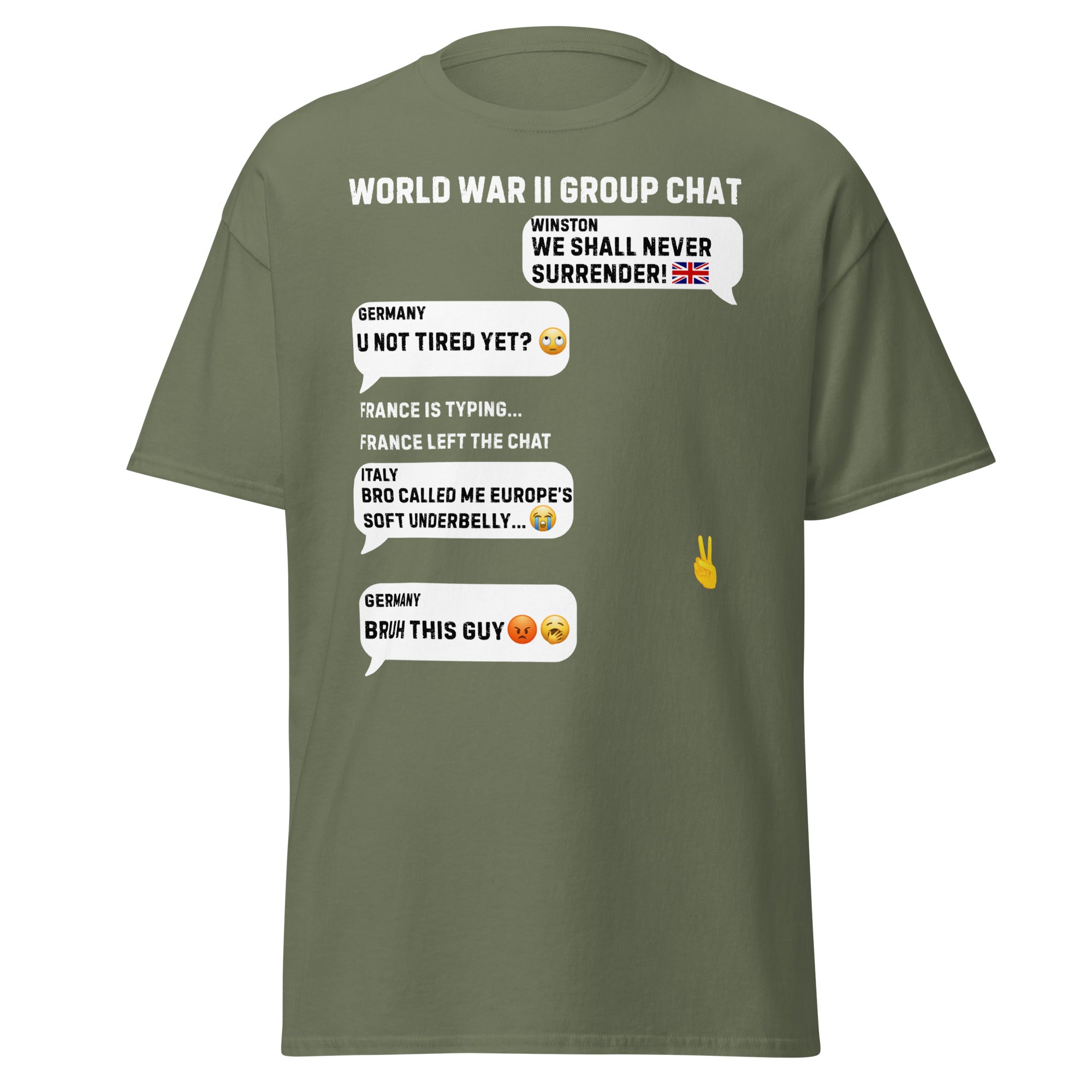 World War II Group Chat – Churchill & Co. T-Shirt