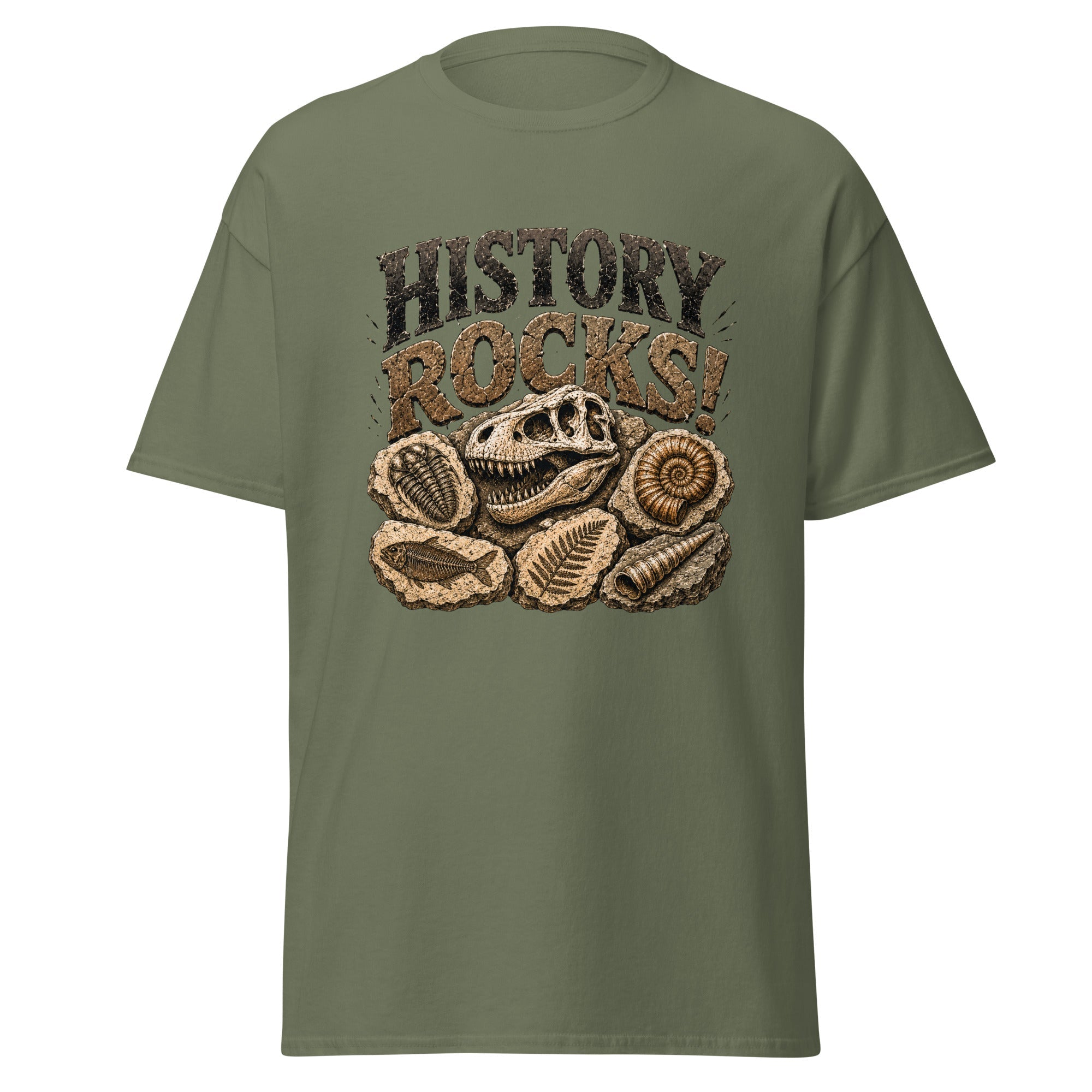 History Rocks Funny Fossil Dinosaur Geology T-Shirt