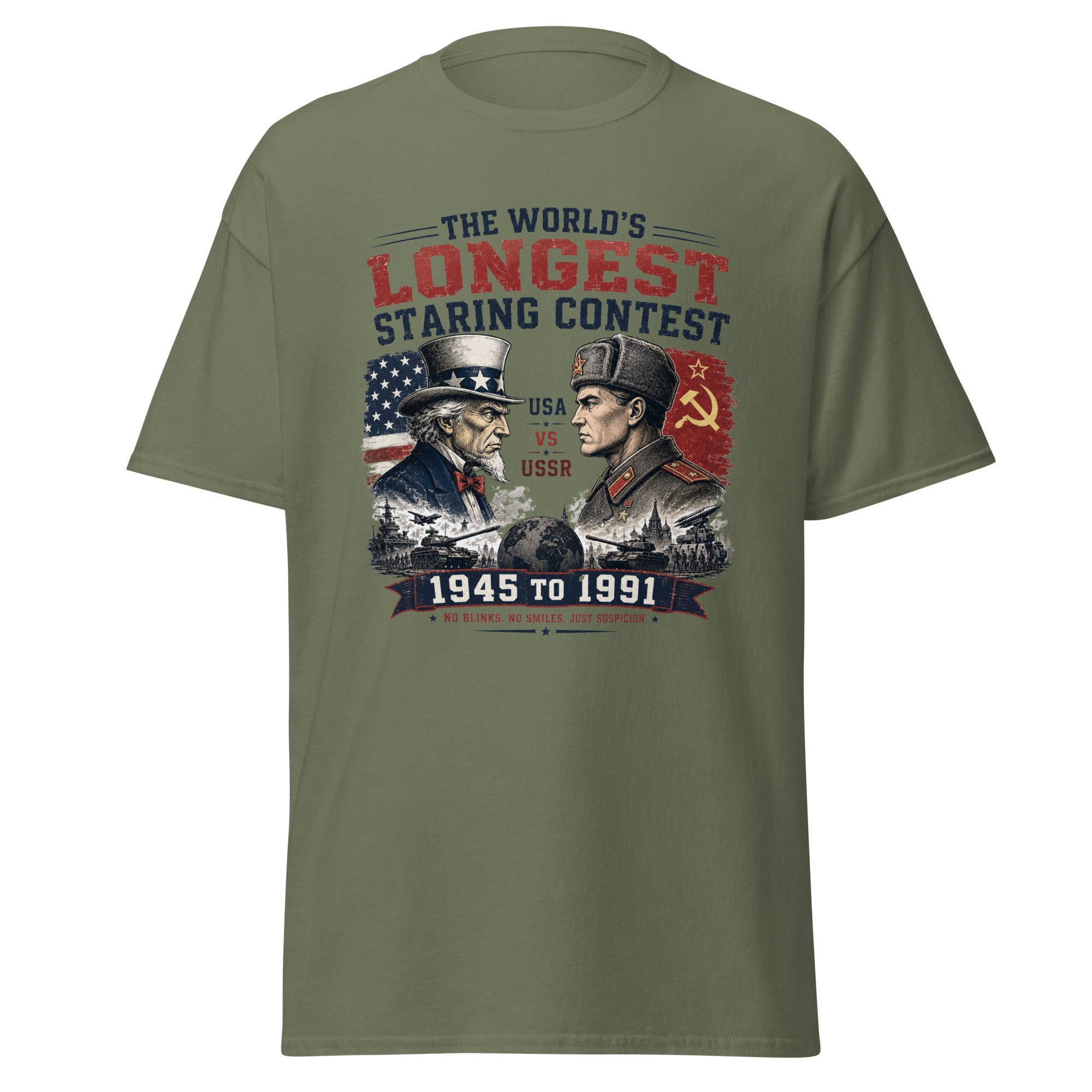 The World's Longest Staring Contest USA vs USSR Cold War T-Shirt