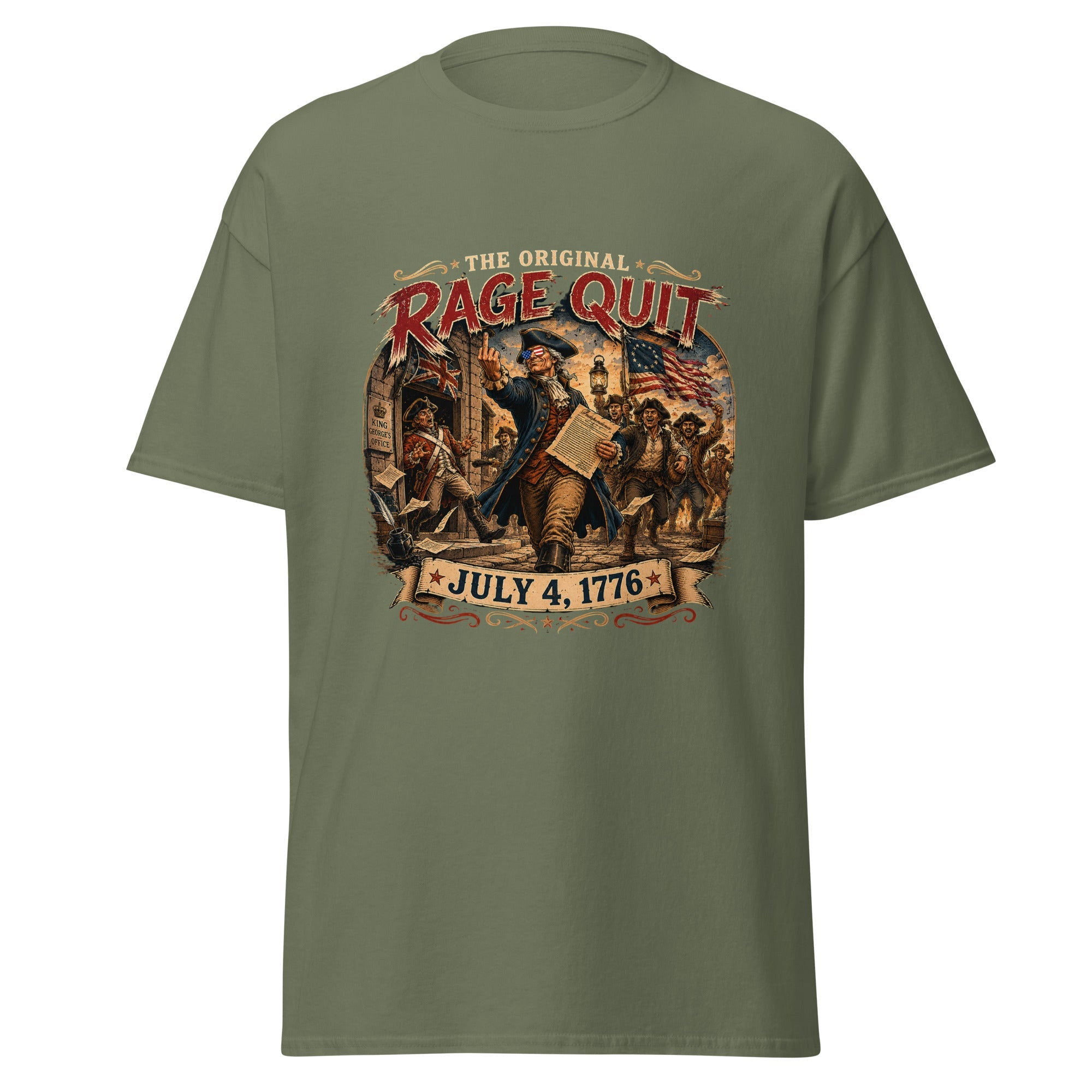 The Original Rage Quit American Revolution July 4 1776 T-Shirt