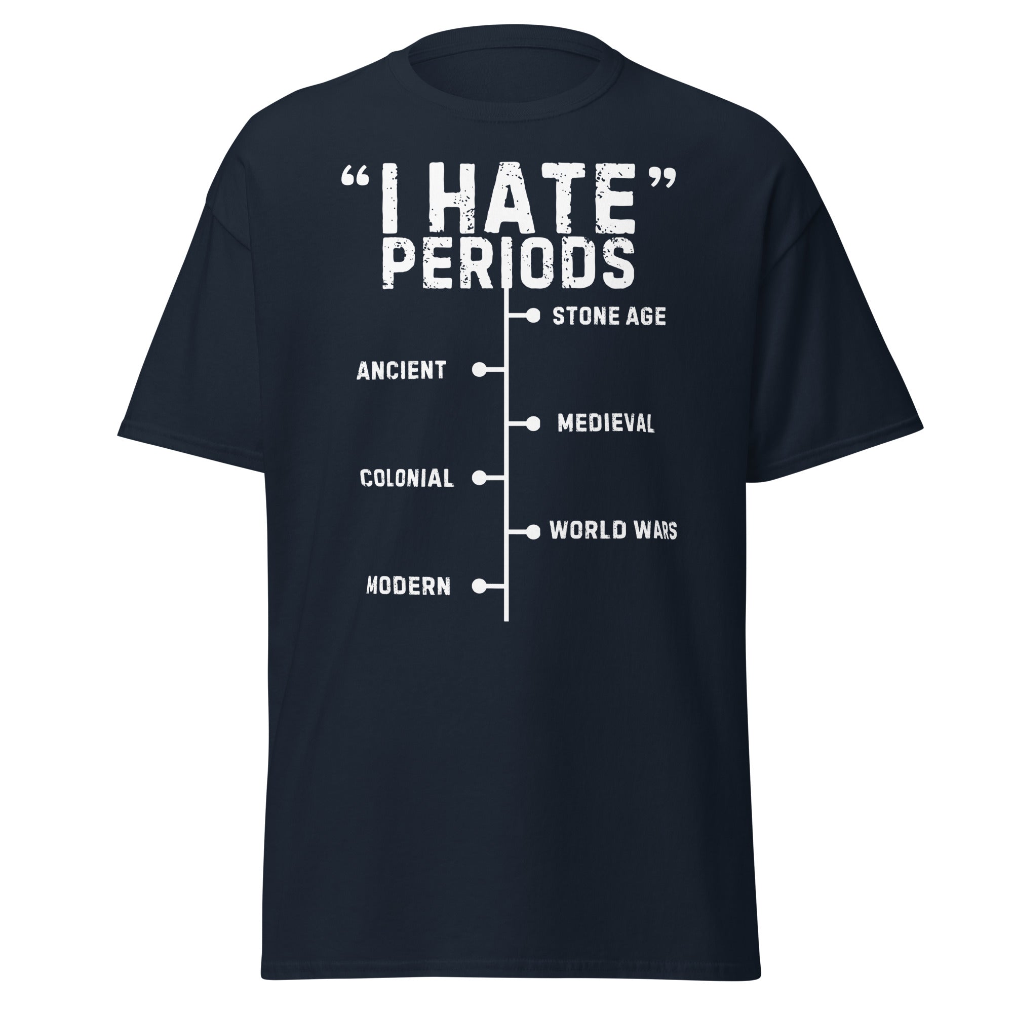 I Hate Periods History T-Shirt - Funny Menstrual Timeline Tee