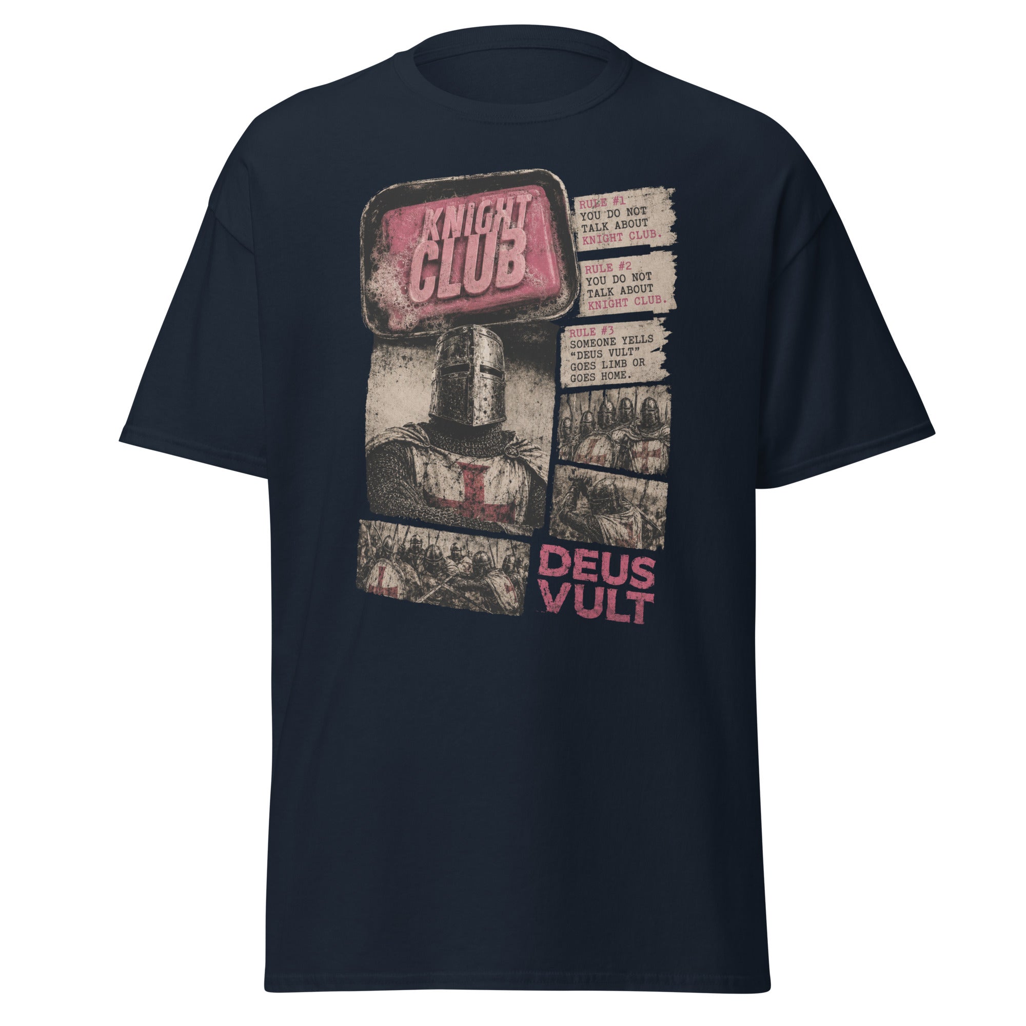 Knight Club – Medieval Crusader Fight Club Parody T-Shirt