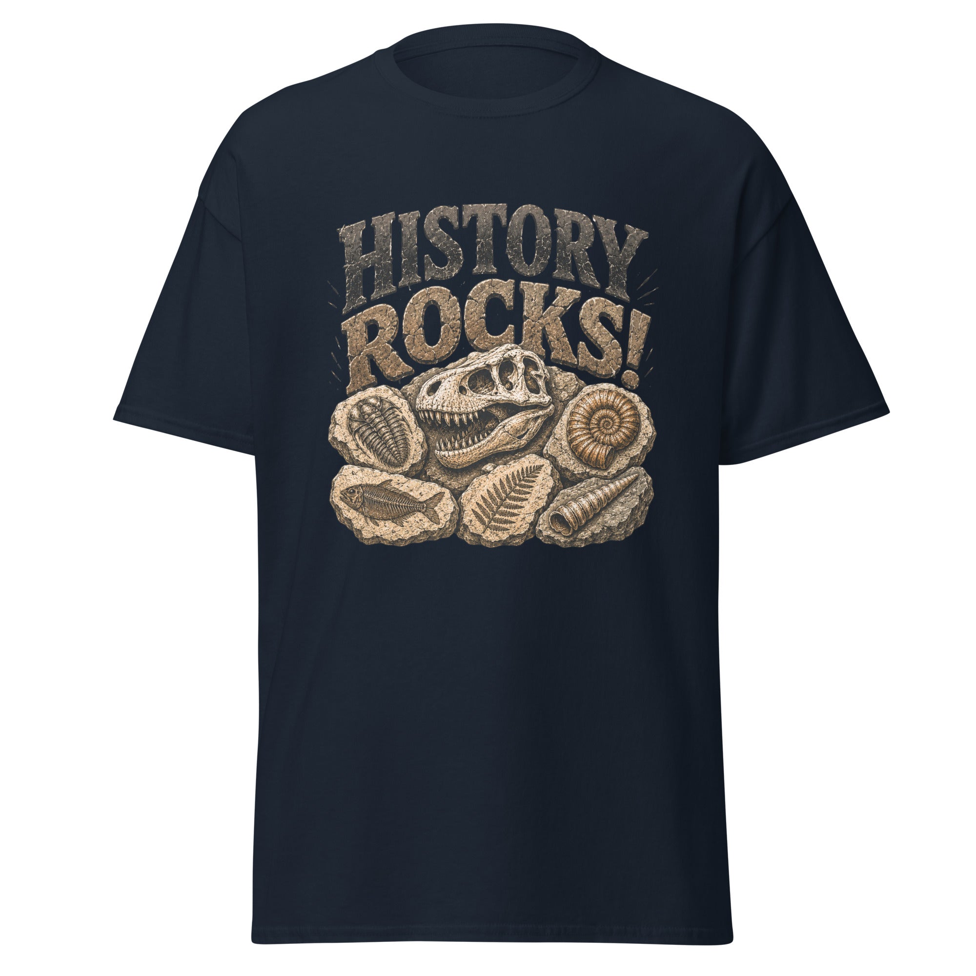 History Rocks Funny Fossil Dinosaur Geology T-Shirt