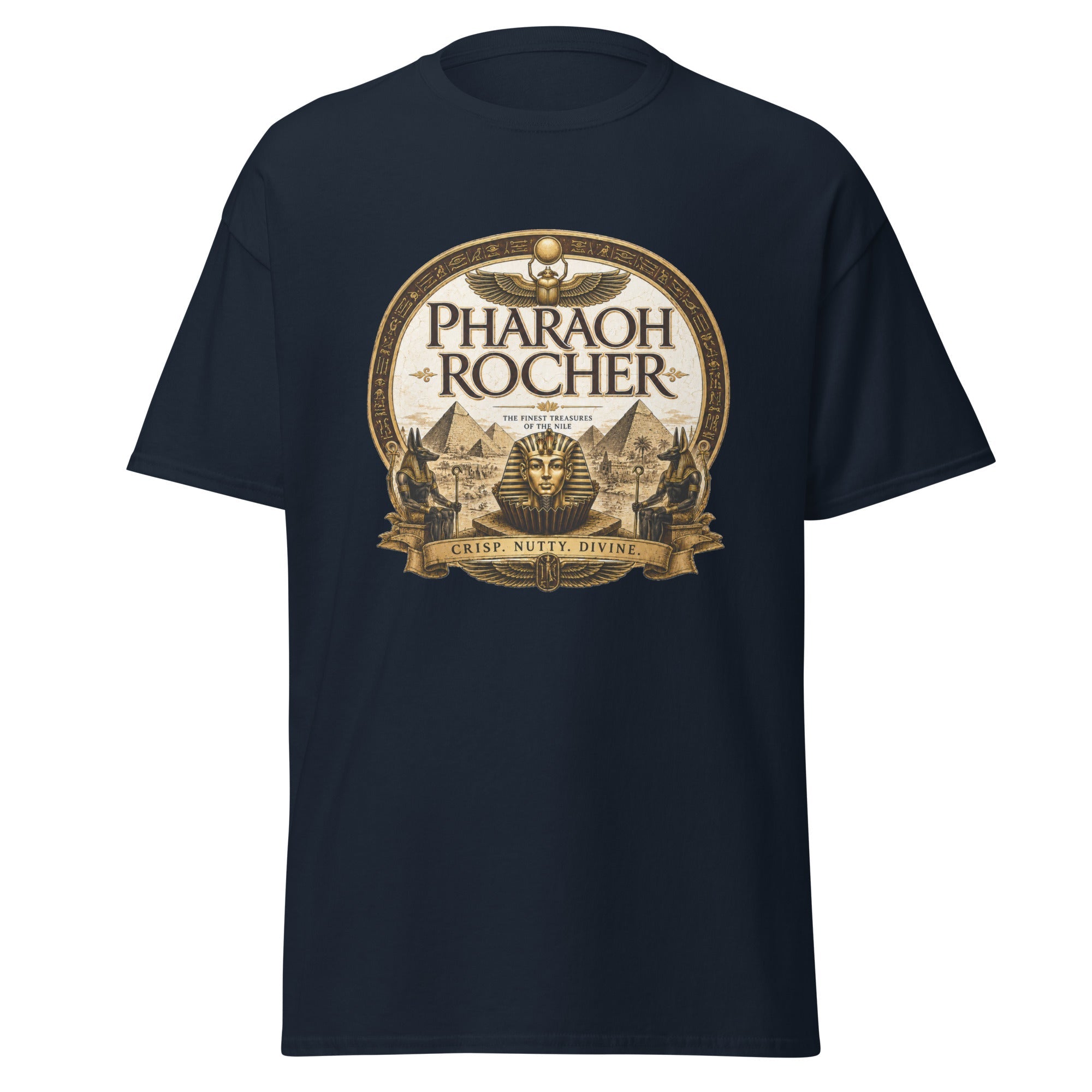 Pharaoh Rocher Ancient Egypt Funny Chocolate Parody T-Shirt