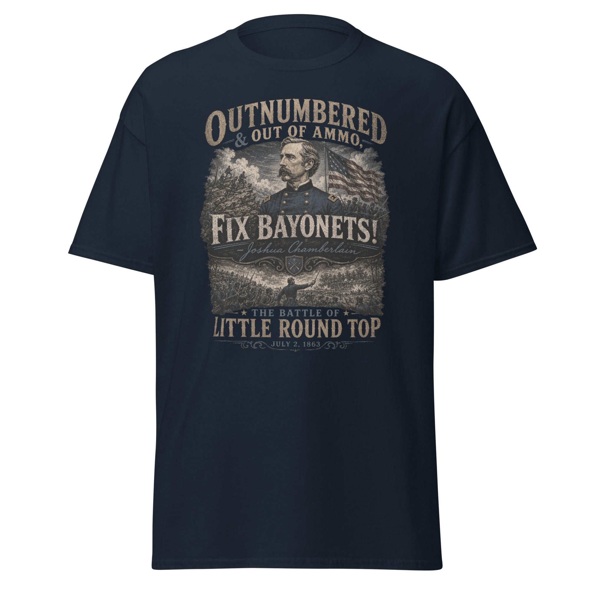 Fix Bayonets! Joshua Chamberlain Little Round Top Civil War T-Shirt