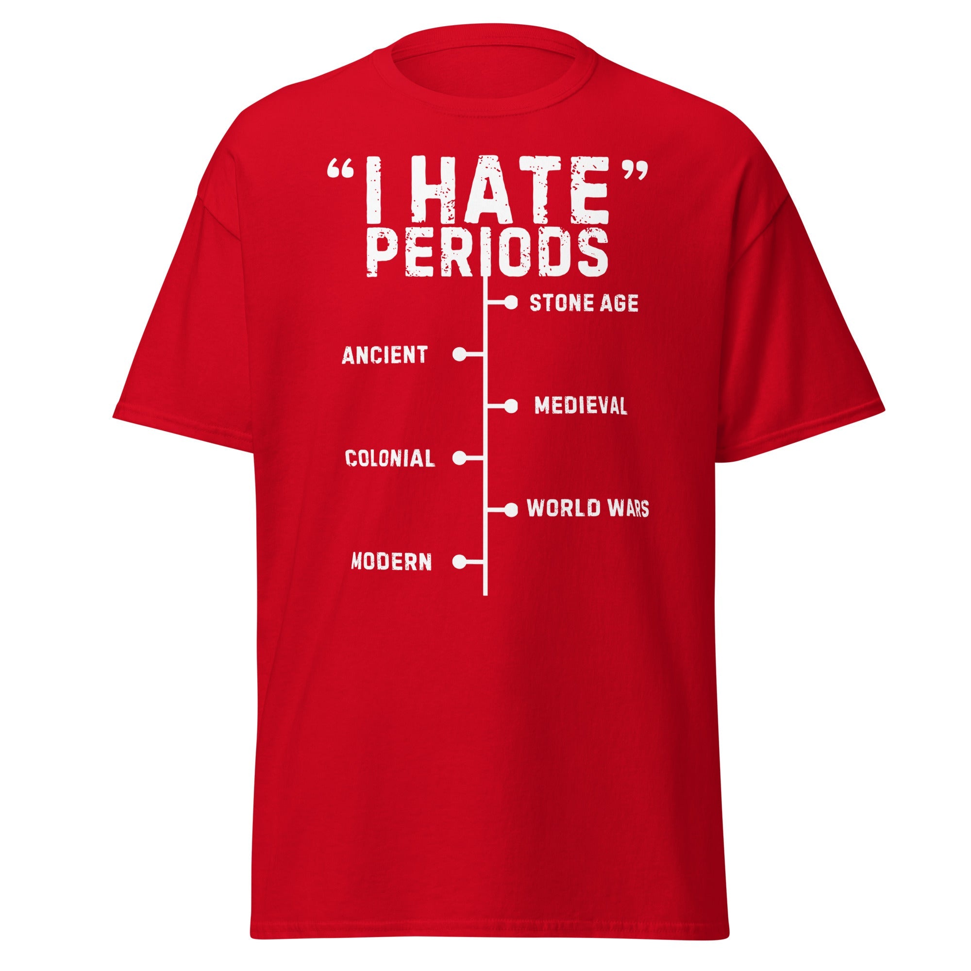 I Hate Periods History T-Shirt - Funny Menstrual Timeline Tee