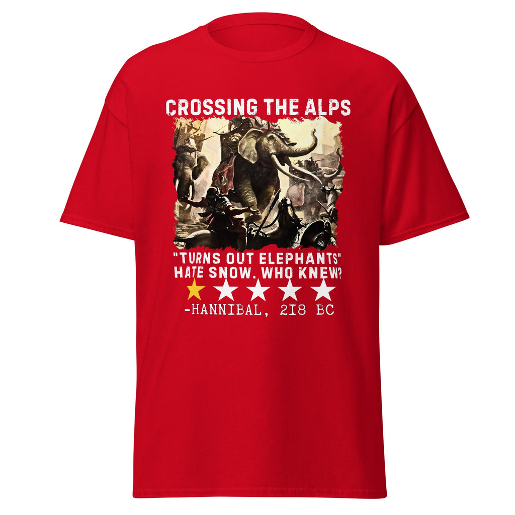 Crossing the Alps One-Star Review – “Elephants Don’t Like Snow” T-Shirt