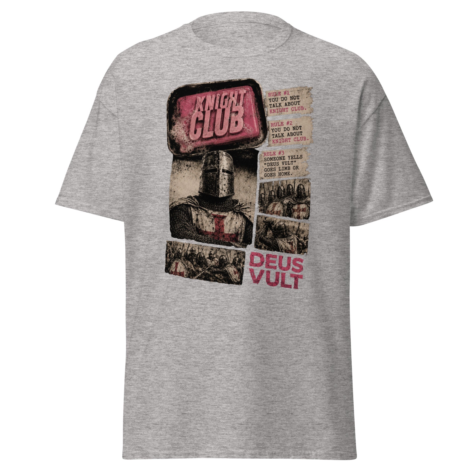 Knight Club – Medieval Crusader Fight Club Parody T-Shirt