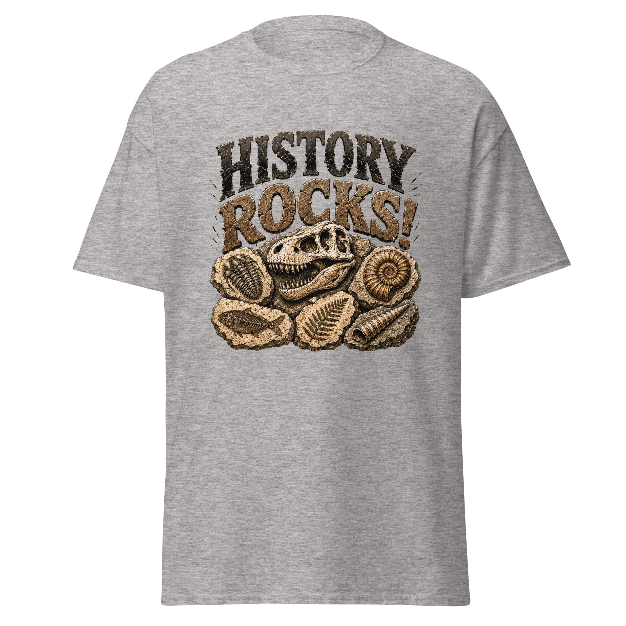 History Rocks Funny Fossil Dinosaur Geology T-Shirt