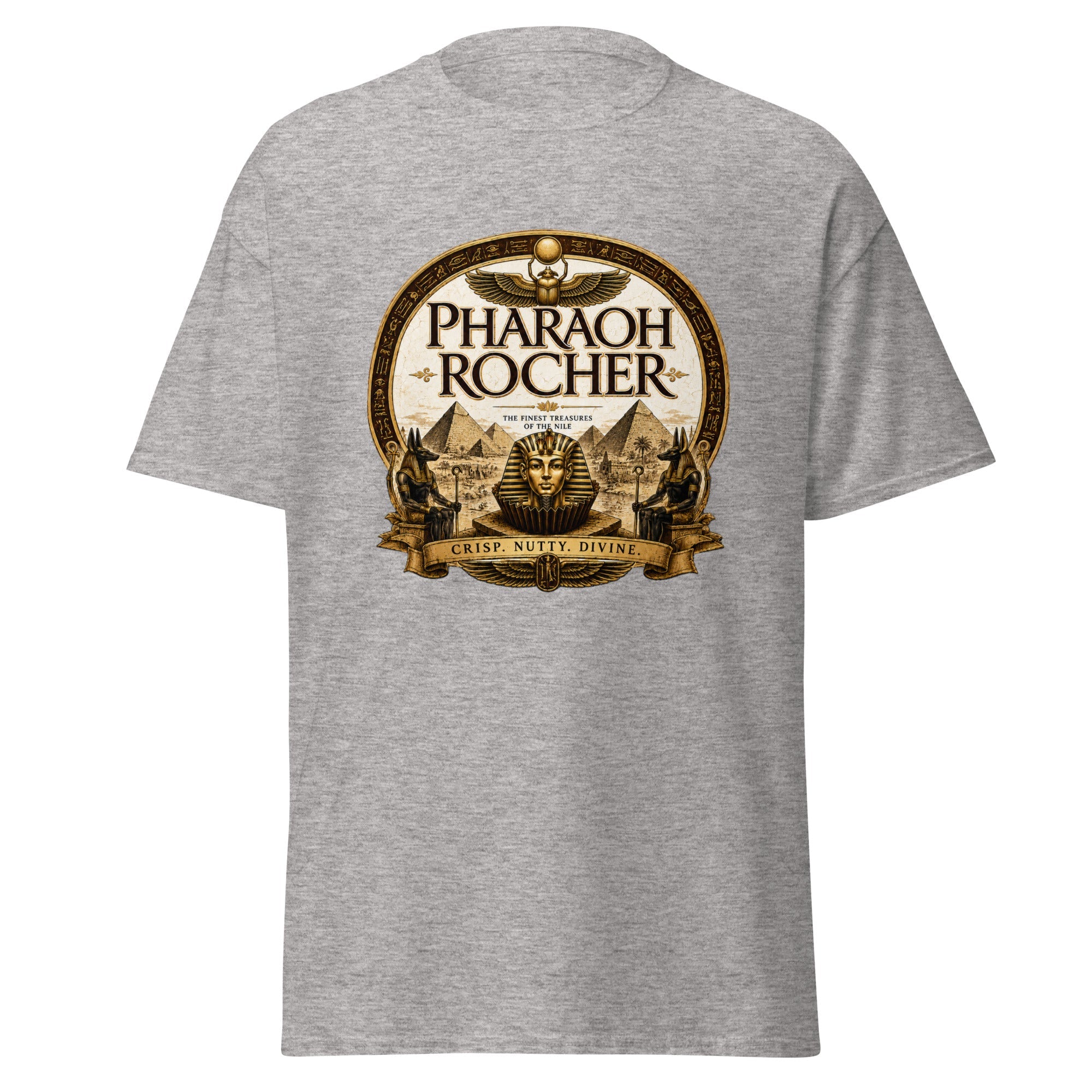 Pharaoh Rocher Ancient Egypt Funny Chocolate Parody T-Shirt