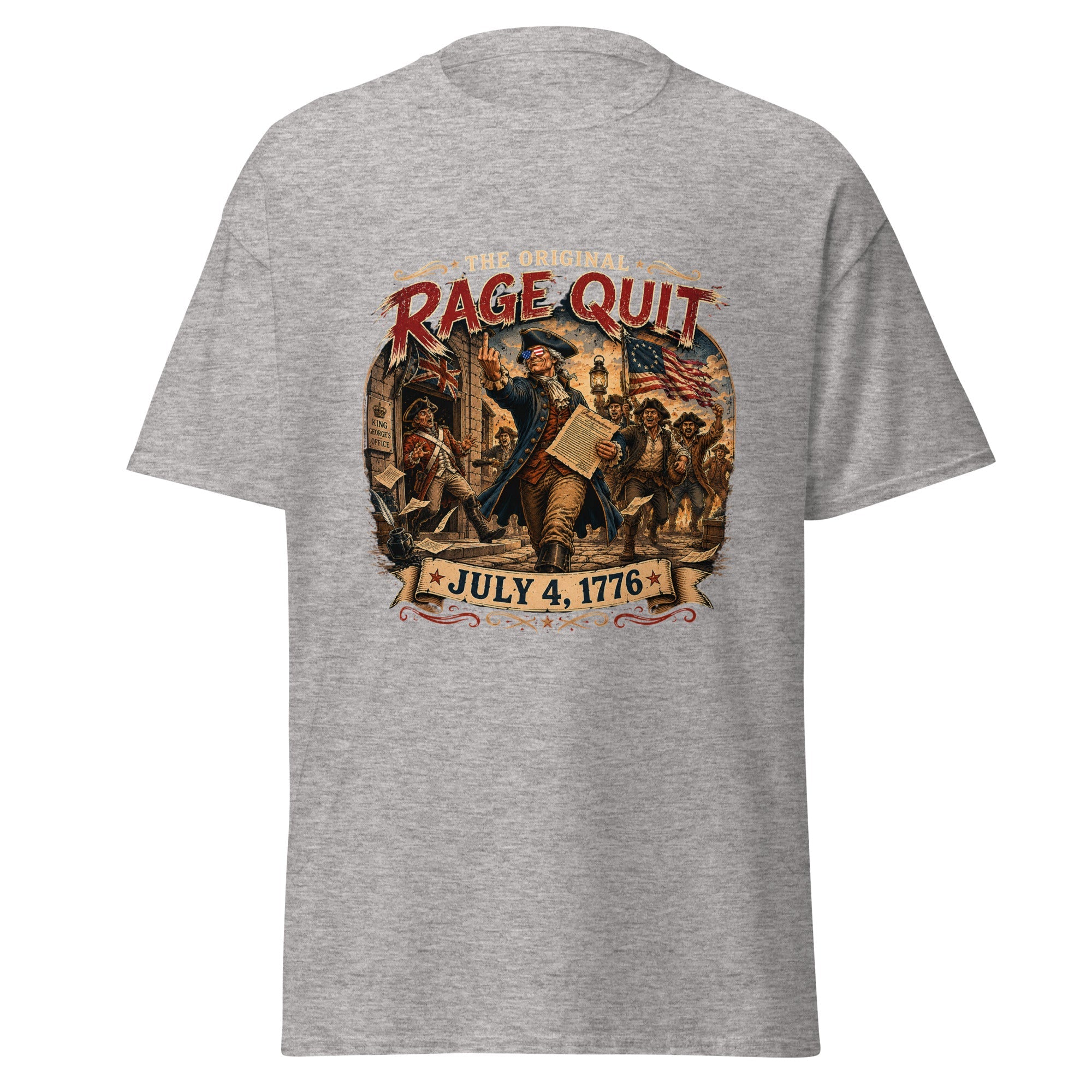 The Original Rage Quit American Revolution July 4 1776 T-Shirt