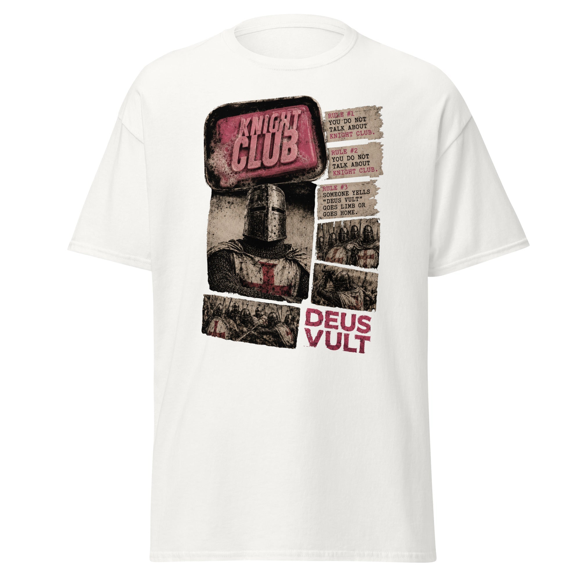 Knight Club – Medieval Crusader Fight Club Parody T-Shirt