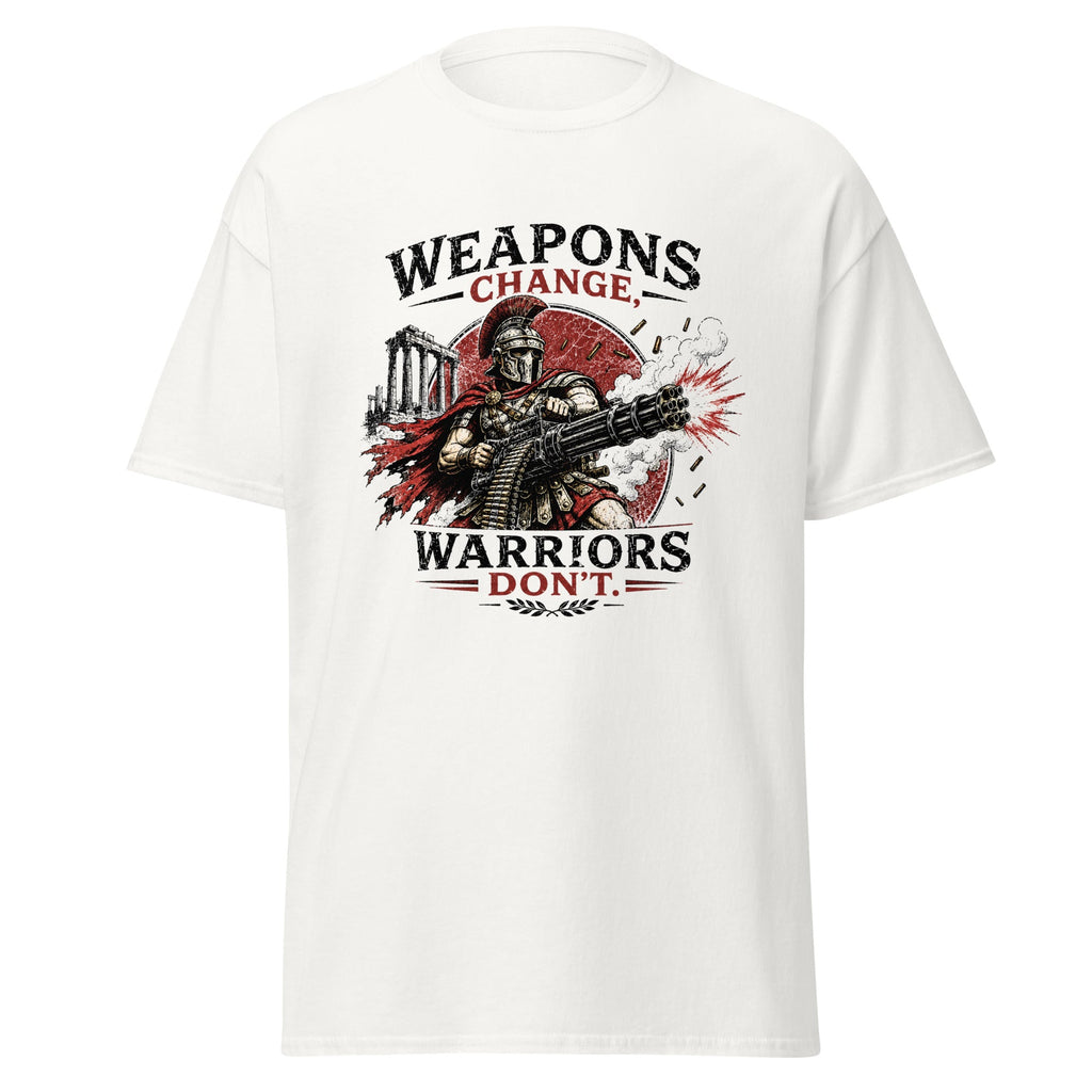 Weapons Change, Warriors Don't Roman Soldier Minigun T-Shirt