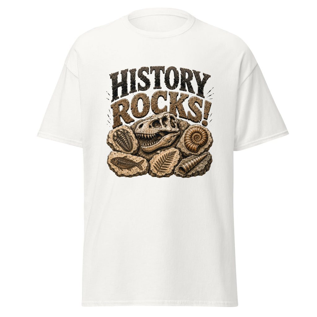 History Rocks Funny Fossil Dinosaur Geology T-Shirt
