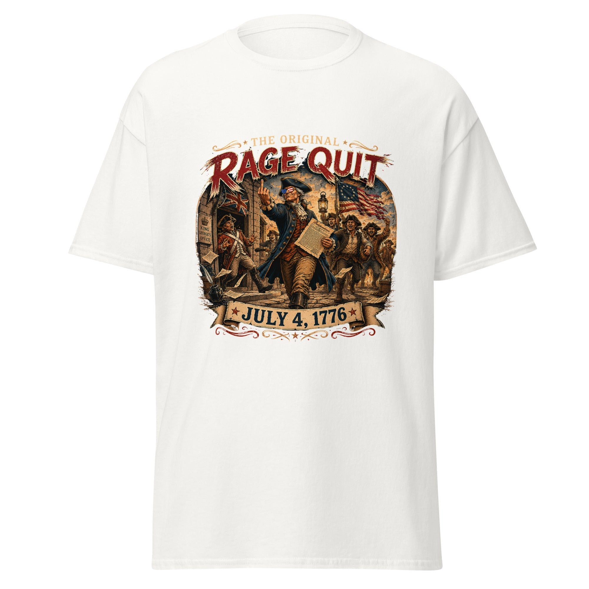 The Original Rage Quit American Revolution July 4 1776 T-Shirt