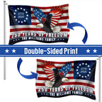 Personalized 250 Years of Freedom Betsy Ross 1776 2026 Eagle Grommet Flag