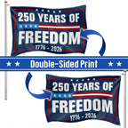 Flagwix American Flag - 250 Years Of Freedom 1776-2026 4th Of july Grommet Flag