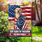 Dog American Flag, Personalized 250 Years of Freedom Golden Retriever Flag