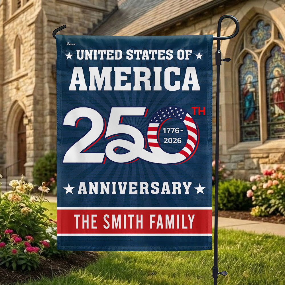 Personalized 250th Anniversary United States of America Decorative Flag