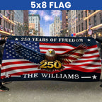 Custom American Flag, Personalized 250 Years of Freedom Grommet Flag