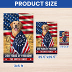 Dog American Flag, Personalized 250 Years of Freedom Golden Retriever Flag